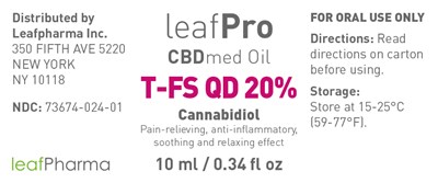 leafPro CBDmed Oil T-FS QD 20_Etikett_30x72_US.jpg Principal display panel_Label 10ml - leafPro CBDmed Oil T FS QD 20 Etikett 30x72 US